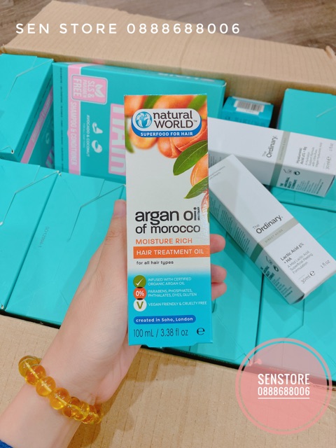 DẦU DƯỠNG TÓC NATURAL WORLD ARGAN OIL OF MOROCCO MOISTURE RICH