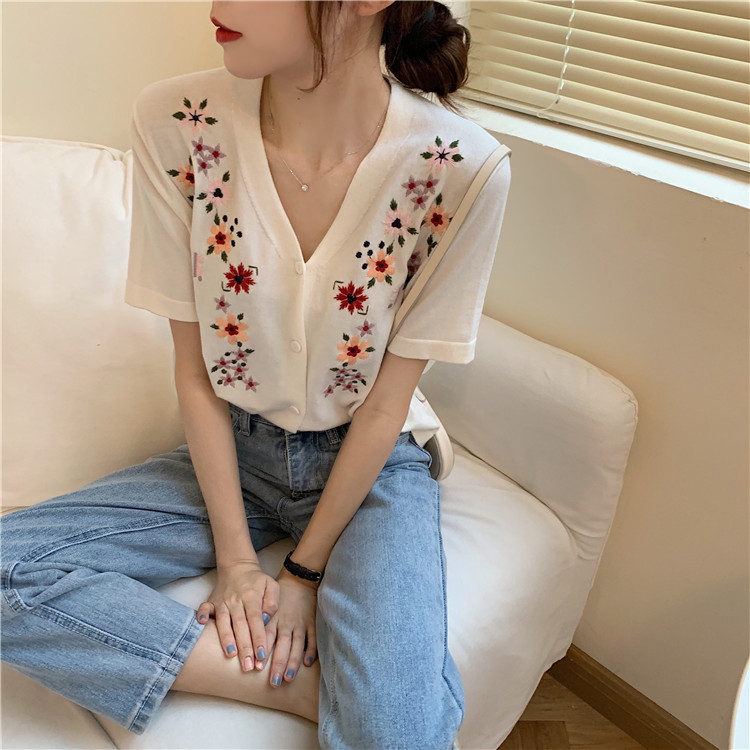 Áo Len Tay Ngắn Dáng Rộng Phong Cách Hàn Quốc N240 | BigBuy360 - bigbuy360.vn