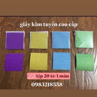 [SALE] GIẤY GẤP HẠC KIM TUYẾN  (1 tệp/20tờ/1màu)