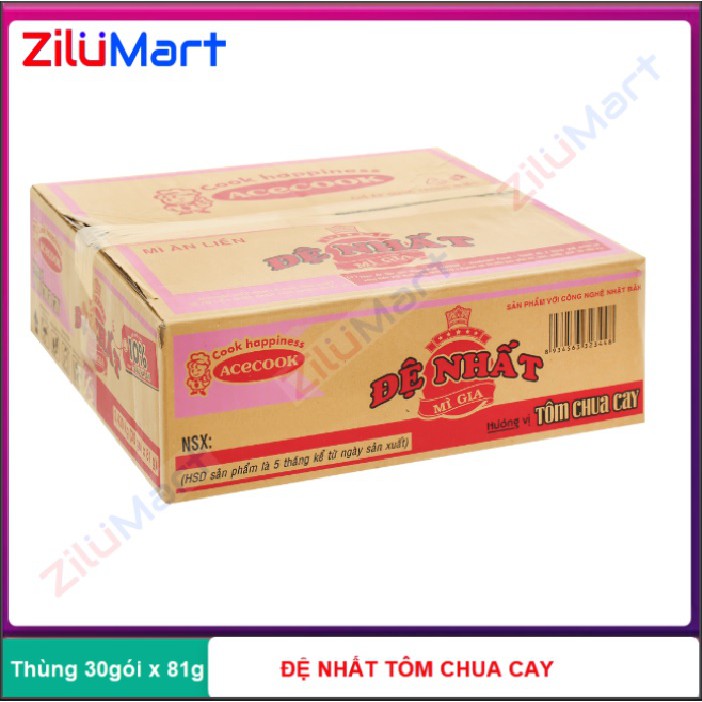 Thùng mì Đệ Nhất tôm chua cay 30 gói x 81g