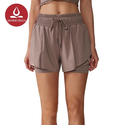 Quần short thể thao/ tập thể dục MOVING PEACH BPE thoáng khí thân thiện với da có lớp lót