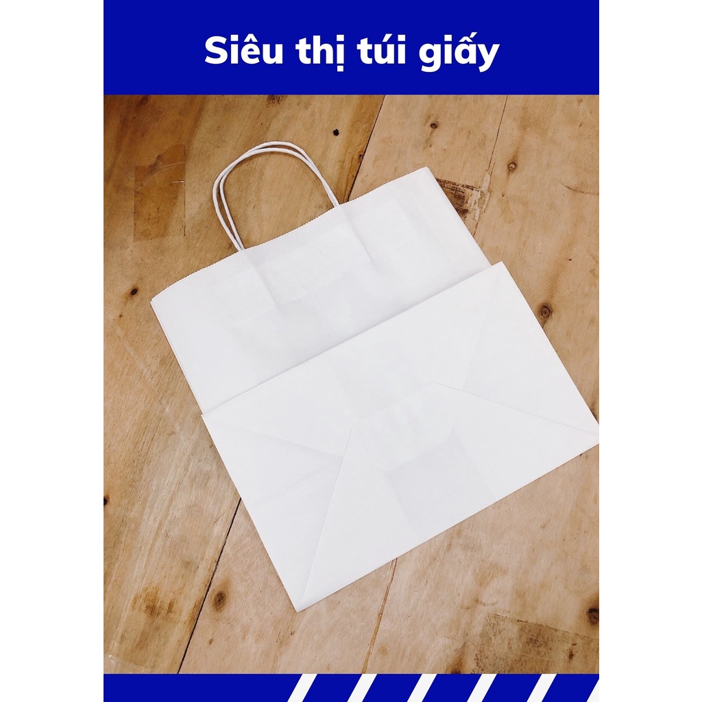 COMBO 50 CHIẾC TÚI GIẤY KRAFT S22: 28x17x29cm CÓ QUAI ( ẢNH THẬT)