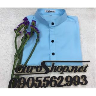 Áo sơ mi thời trang màu xanh bạc hà cổ trụ cực cute