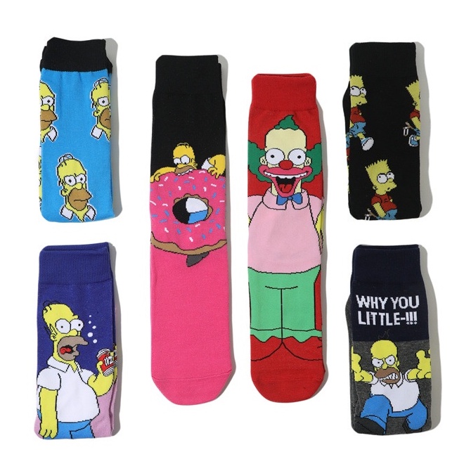 Vớ Thoáng Khí Họa Tiết Hoạt Hình Simpson Dễ Thương Thời Trang