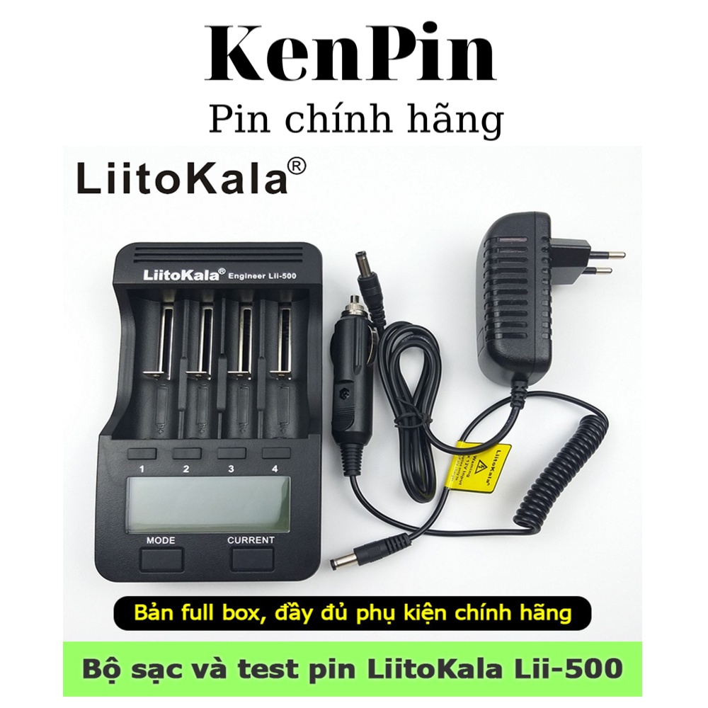 Bộ sạc và test pin đa năng Liitokala Lii-500 cho pin AA AAA 18650 26650 14500 1.2V 3.2V 3.6V LT88