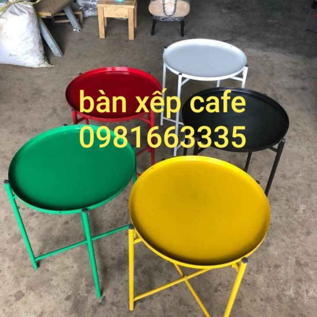 Bàn tròn sắt cafe,mẫu bàn trà sữa hót nhất hiện nay, bàn trà chanh mặt rời, chân rời,xếp tiện lợi