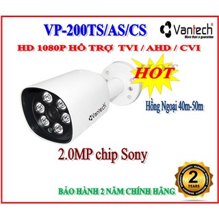 Camera quan sát 2.0MP Vantech, chip sony, hồng ngoại 40m-50m