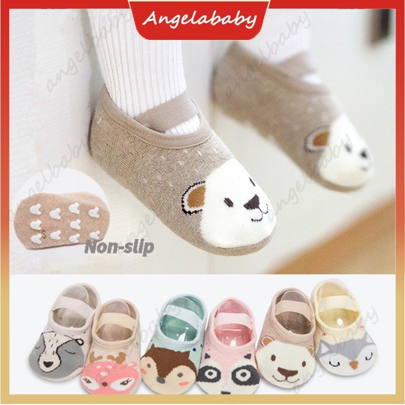 Vớ Cotton Mềm Mại Chống Trượt Thoải Mái Họa Tiết Hoạt Hình Dễ Thương Cho Bé Sơ Sinh Mới Tập Đi