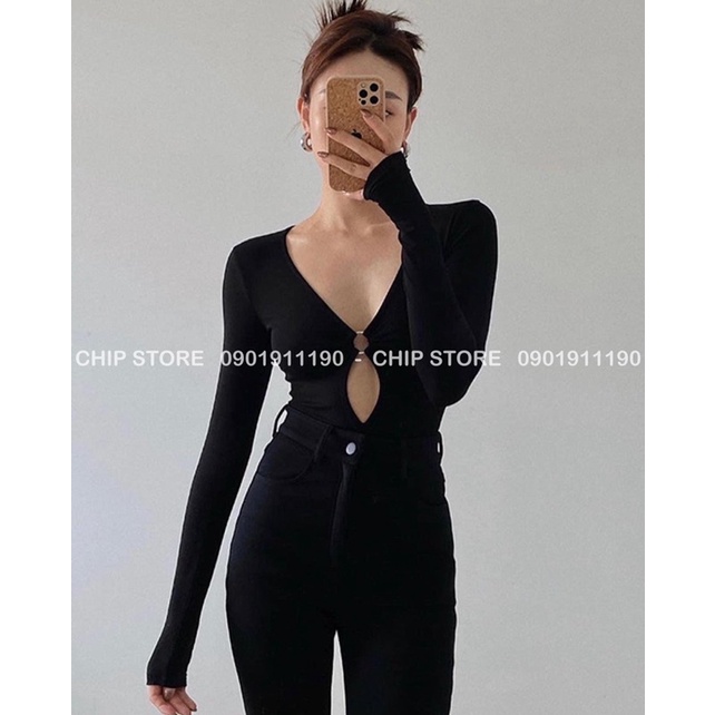 ÁO BODYSUIT CUT OUT XUẤT ÂU LẠ MẮT HOT INS