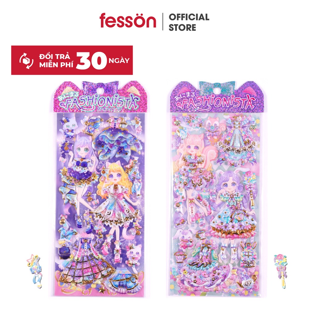 [QUÀ TẶNG] Set sticker hình dán công chúa cho bé fesson, Sticker 3d trang trí sáng tạo