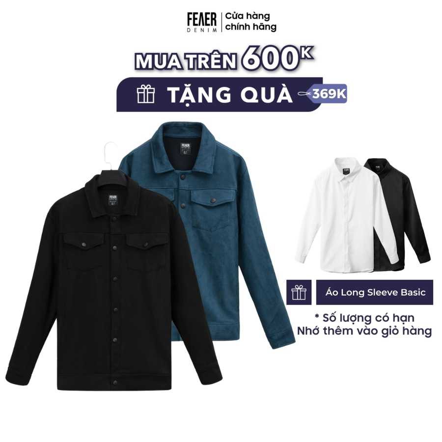 Áo khoác nam họa tiết trơn FEAER chất Da lộn bền bỉ, thoáng khí, đẳng cấp Quality Suede | New Arrival 2021 |