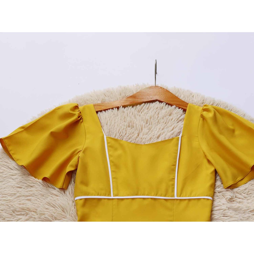 [Mã FAGREEN245 giảm 10% tối đa 30K đơn 99K] Đầm công sở màu vàng siêu tôn dáng | BigBuy360 - bigbuy360.vn