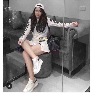 Giày sneaker MC QUEEN gót đen trơn hàng rẻ