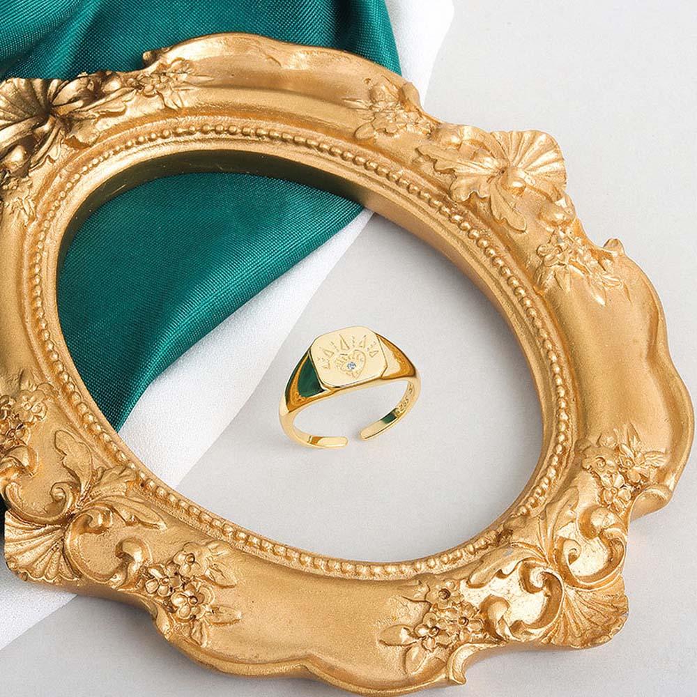 Nhẫn đeo tay kim loại đính đá phong cách âu mỹ cho nữ