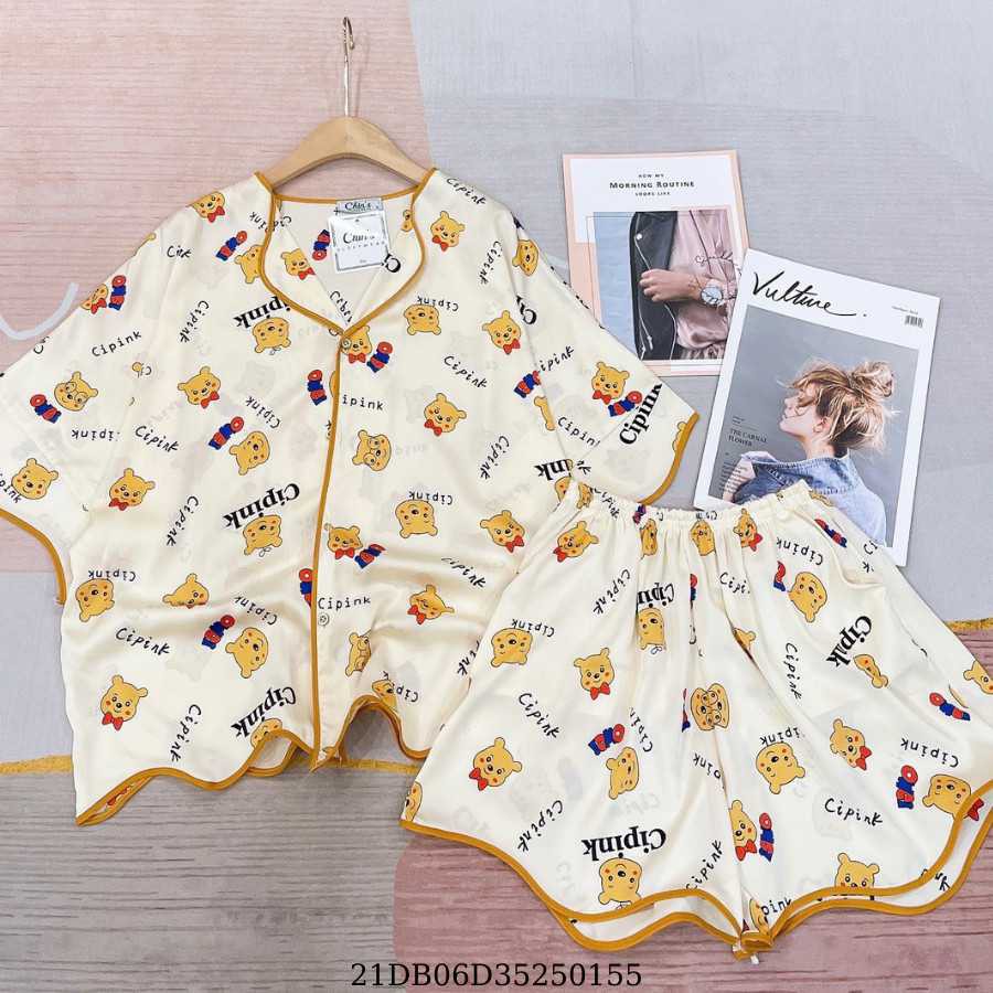 Bộ ngủ áo tay ngắn in hình + quần ngắn viền sóng ullzang thời trang nữ FMStyle SaiGon 21DB07D351701 | BigBuy360 - bigbuy360.vn