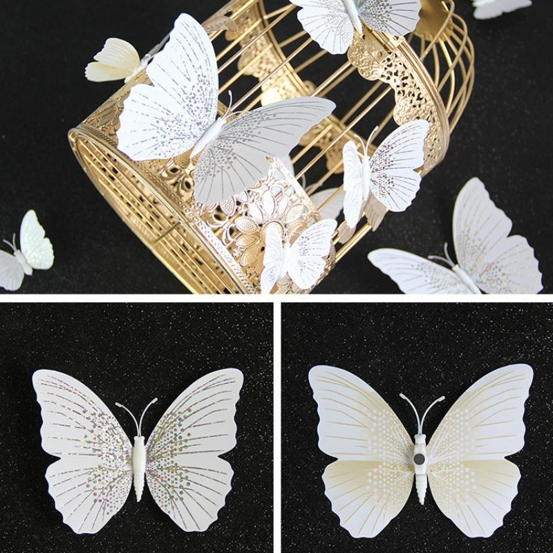 Sticker Nam Châm Dán Tường Trang Trí Hình Bướm 3D