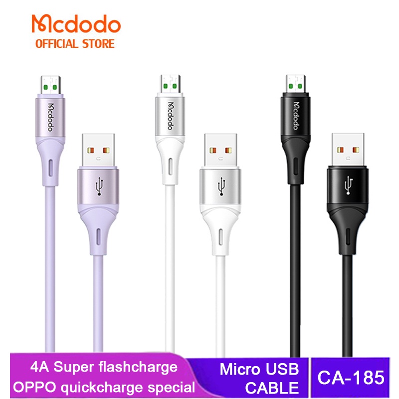 Cáp sạc nhanh MCDODO CA-185 4A VOOC QC 3.0 4.0 USB A sang Micro USB 0.2M 1.2M