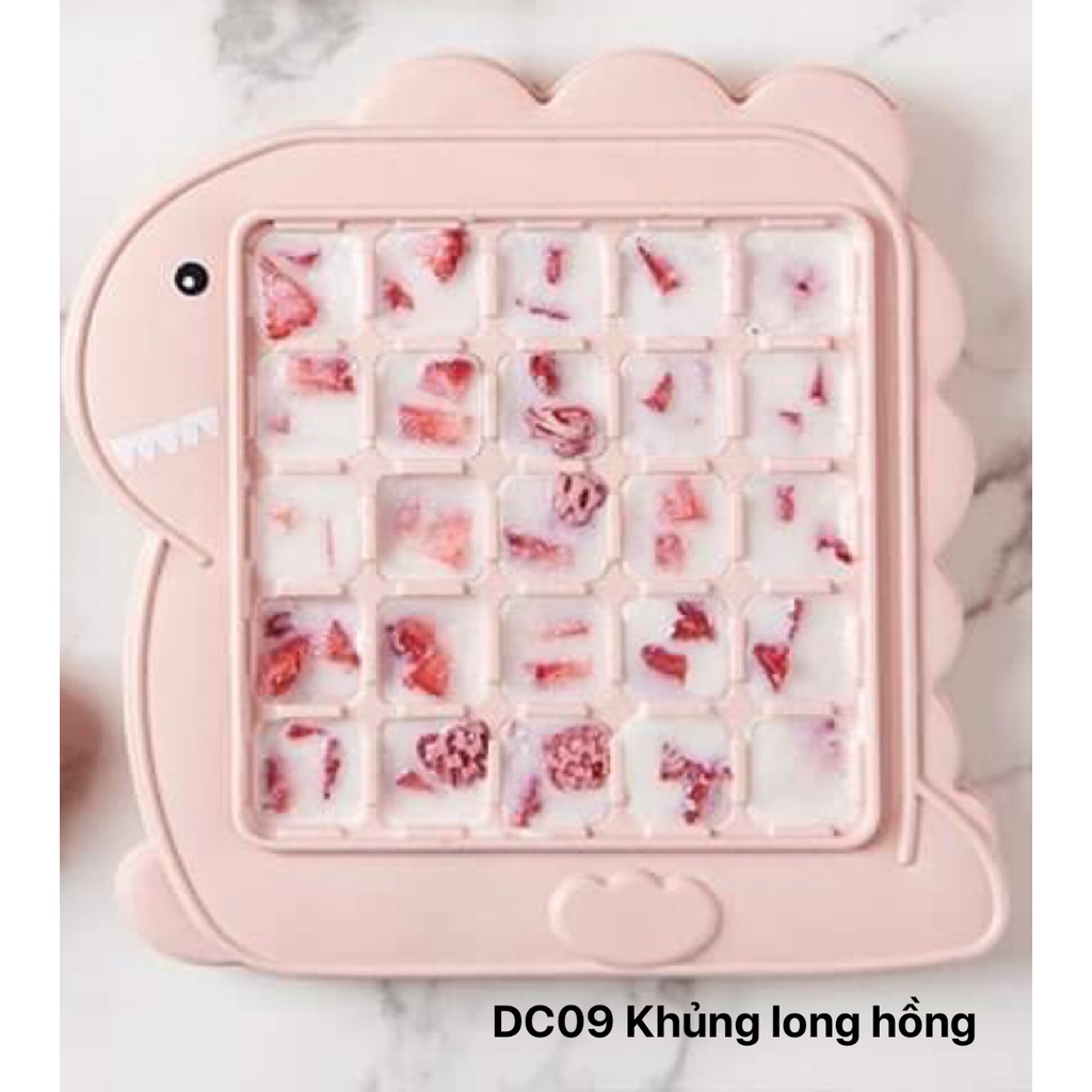 Khay làm đá hình khủng long mèo voi dễ thương, khuôn làm kem, thạch mini cho bé Sulina official DC09