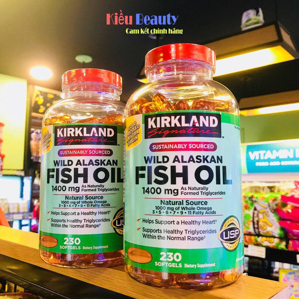 Dầu cá Omega tổng hợp Kirkland Signature Wild Alaskan Fish Oil 1400 mg chai 230 viên của Mỹ