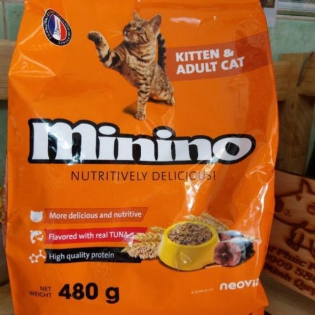 Thức ăn hạt Minino 480g cho Mèo mọi lứa tuổi