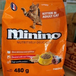 Thức ăn hạt Minino 480g cho Mèo mọi lứa tuổi