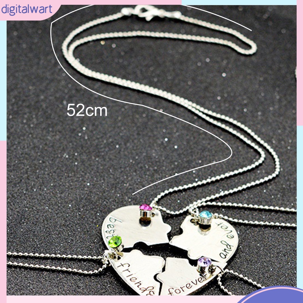 Set 4 Dây Chuyền Mặt Kim Loại Ghép Hình Khắc Chữ Best Friend Forever And Ever