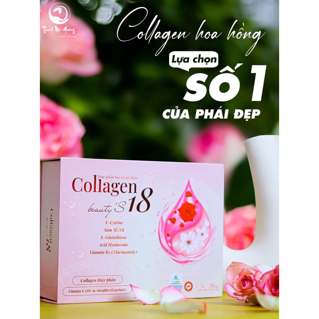 Collagen Beauty's 18 - Collagen Thanh Mộc Hương, Hỗ trợ dưỡng da, hỗ trợ tăng độ ẩm, tăng độ đàn hồi cho da