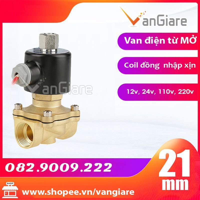 Van điện từ thường mở phi 21 điện 12v 24v 220v