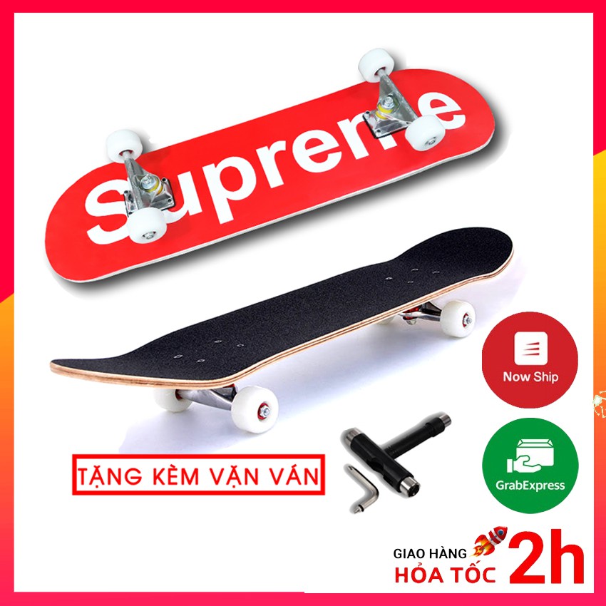 Ván trượt skateboard thể thao chất liệu gỗ phong ép cao cấp 7 lớp mặt nhám cho trẻ em và người lớn - tặng tool tháo lắp