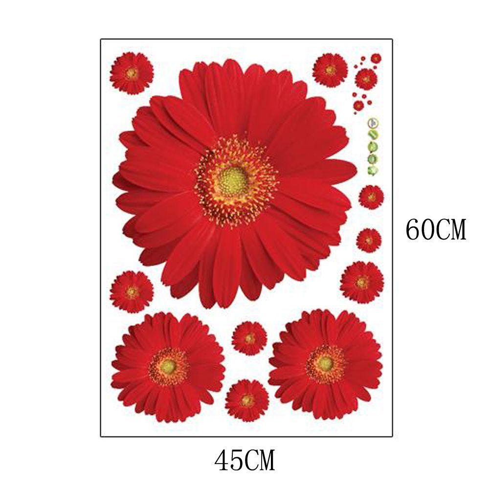 Sticker Dán Tường Họa Tiết Hoa 3D Lãng Mạn Dùng Trang Trí Phòng Khách