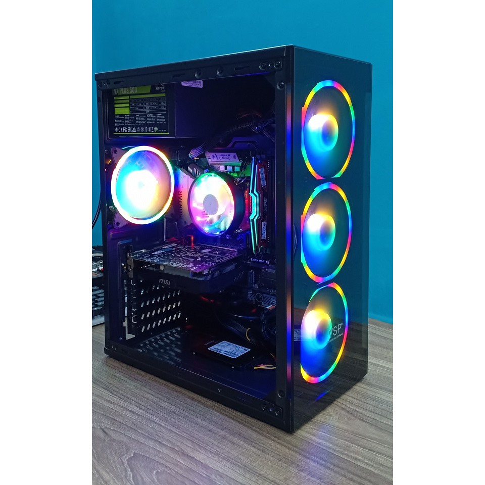 Bộ PC Gaming i3-9100f/ main motar / ram 8 tản led/ ssd256 /nguồn vs plus 500w/4 fan led /case | BigBuy360 - bigbuy360.vn