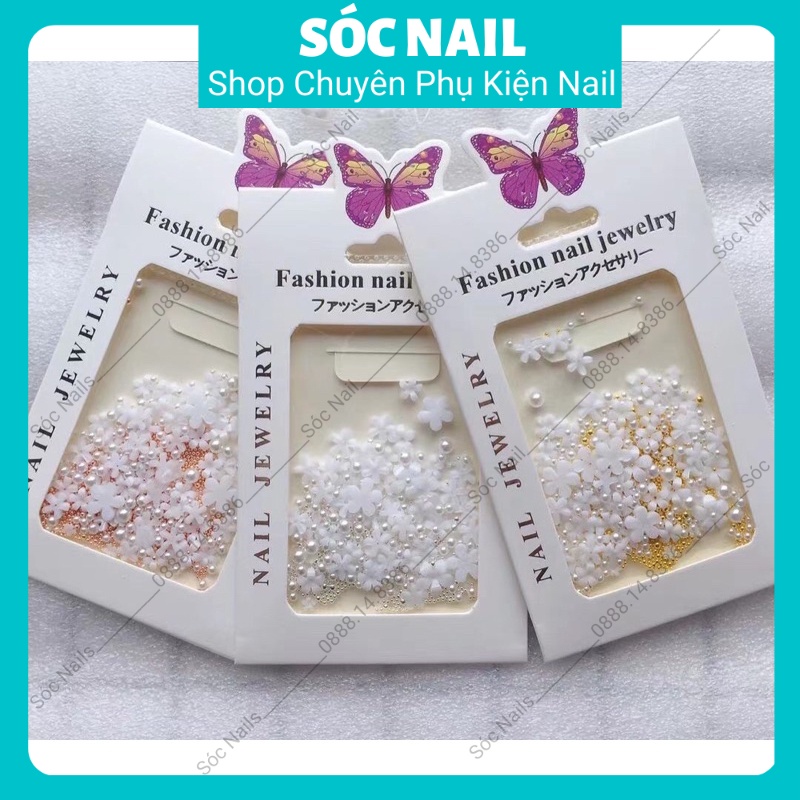 Charm Hoa Nhí Gắn Móng , Charm Hoa Sứ Trang Trí Nail Siêu Đẹp