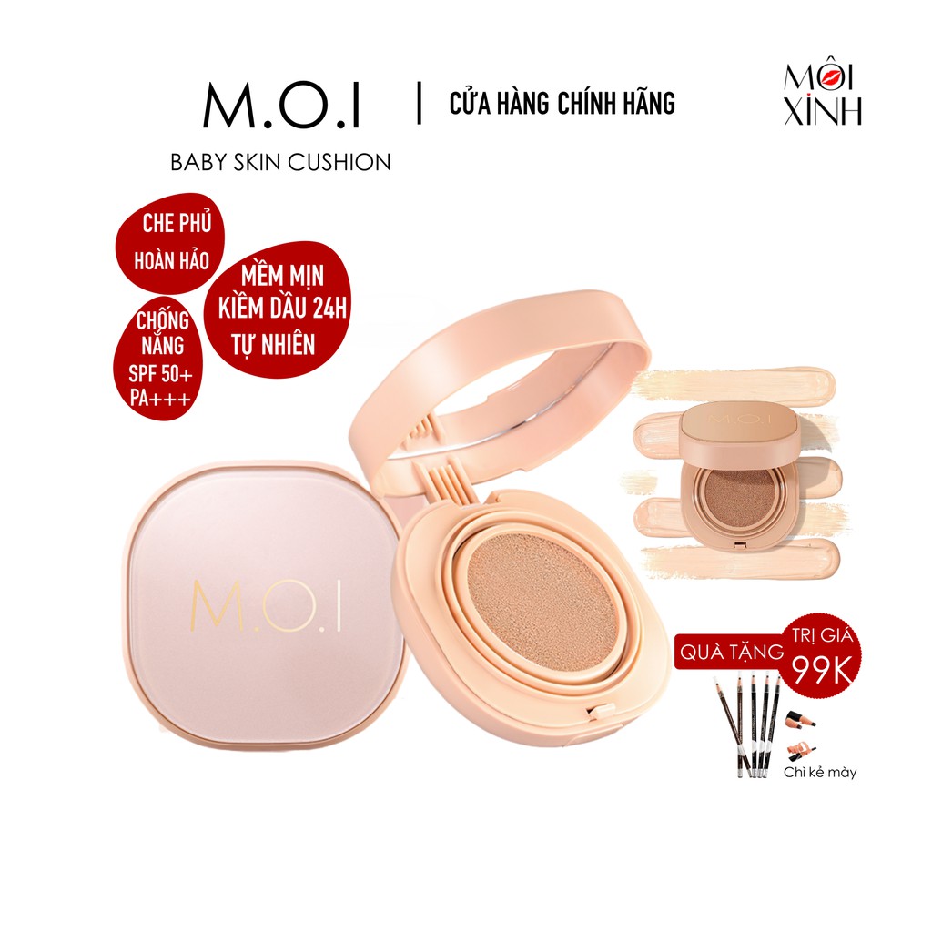 NEW 2021-Phấn Nước Baby Skin Cushion MOI Hồ Ngọc Hà Phấn Nước Kiềm Dầu MOI Cosmetics