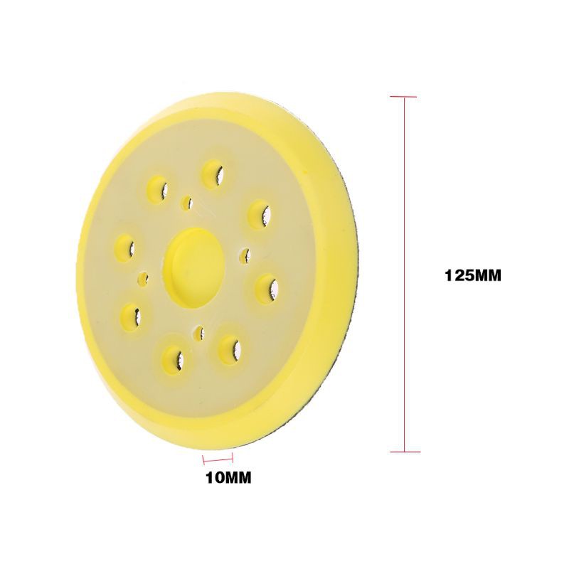 Tấm đệm chà nhám 5 inch 125 mm 8 lỗ và 4 móc có vòng đệm cho máy mài điện