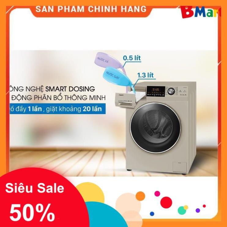 [ VẬN CHUYỂN MIỄN PHÍ KHU VỰC HÀ NỘI ] Máy giặt Aqua cửa ngang 8.5 kg màu vàng kim AQD-DD850A.N - [ Bmart247 ]  - BM NEW