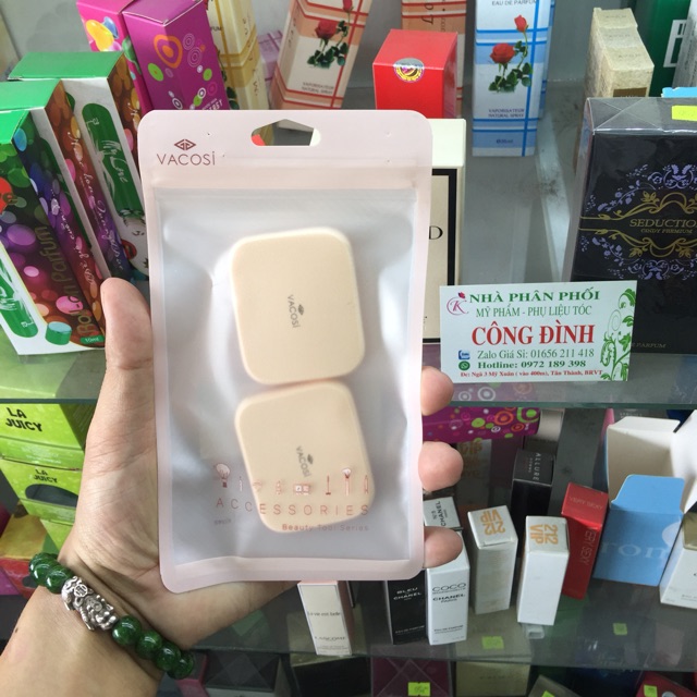 Bông phấn ướt Vacosi bịch 2 miếng
