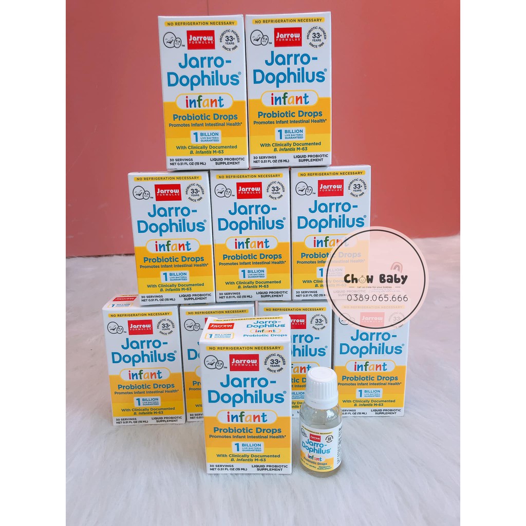 Men vi sinh tiêu đẩy đờm cho bé sơ sinh Jarro Dophilus Infant, Mỹ (15ml)