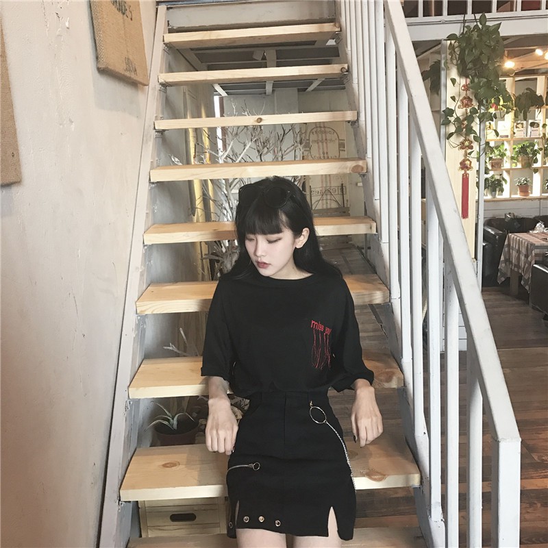 Chân Váy Nữ Ulzzang Xẻ Tà ( HÀNG SẴN )