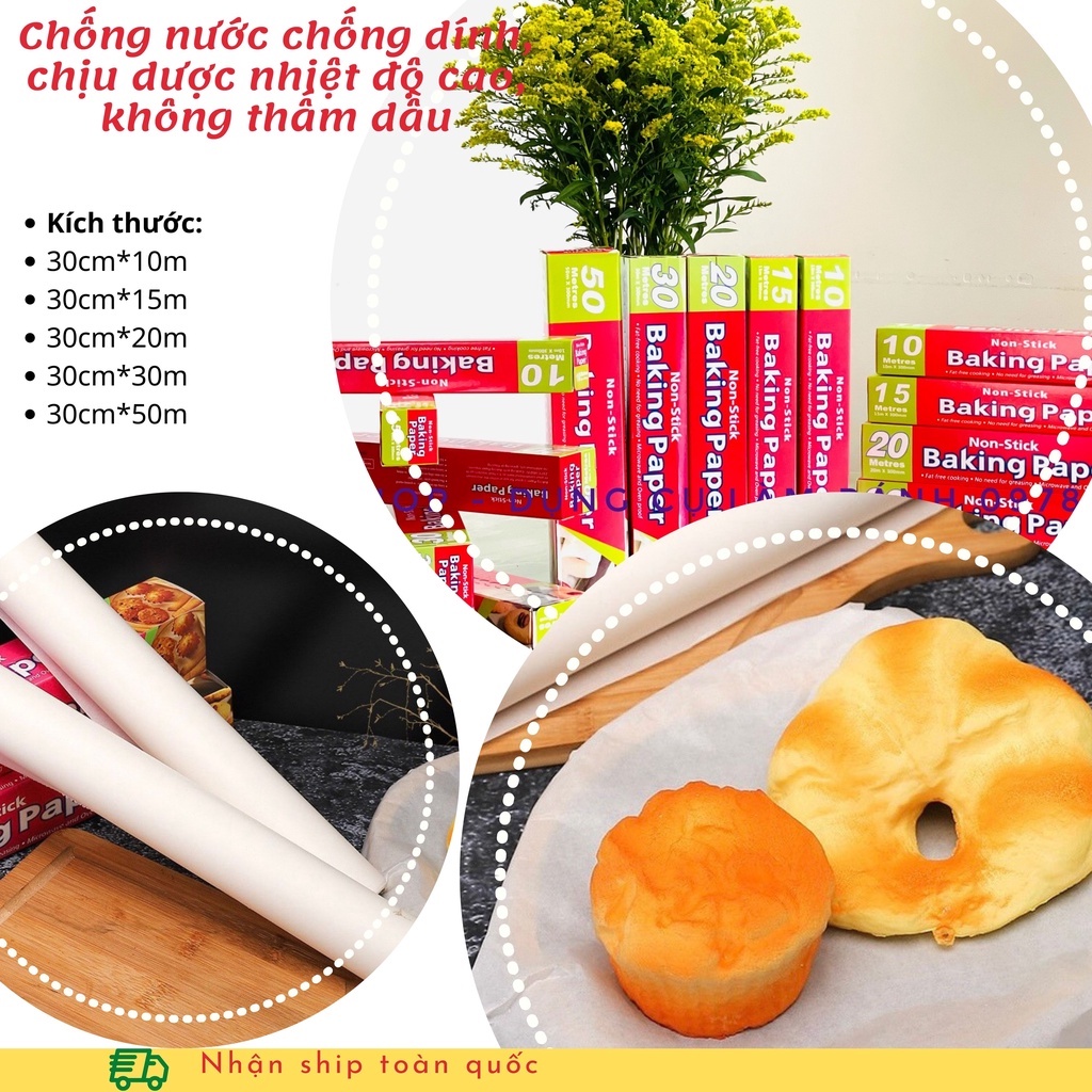 Giấy Bạc Nướng, Giấy Nến, Giấy Sáp, Lót Nướng Bánh,Thức Ăn Chịu Nhiệt Chống Dính Không Thấm Dầu