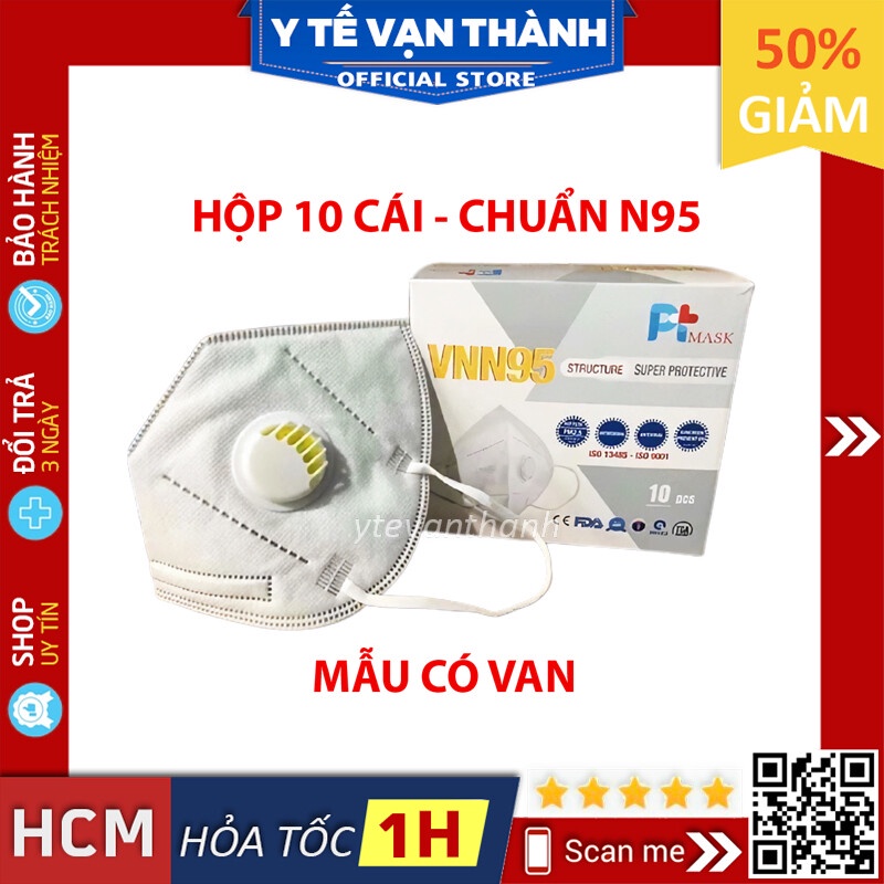 ✅ Khẩu Trang 3D- PT Mask VNN95 (Có Van) -VT0695