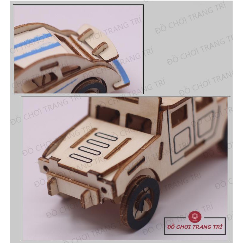 Đồ chơi lắp ráp gỗ 3D - Mô hình XE - Trang trí tiểu cảnh