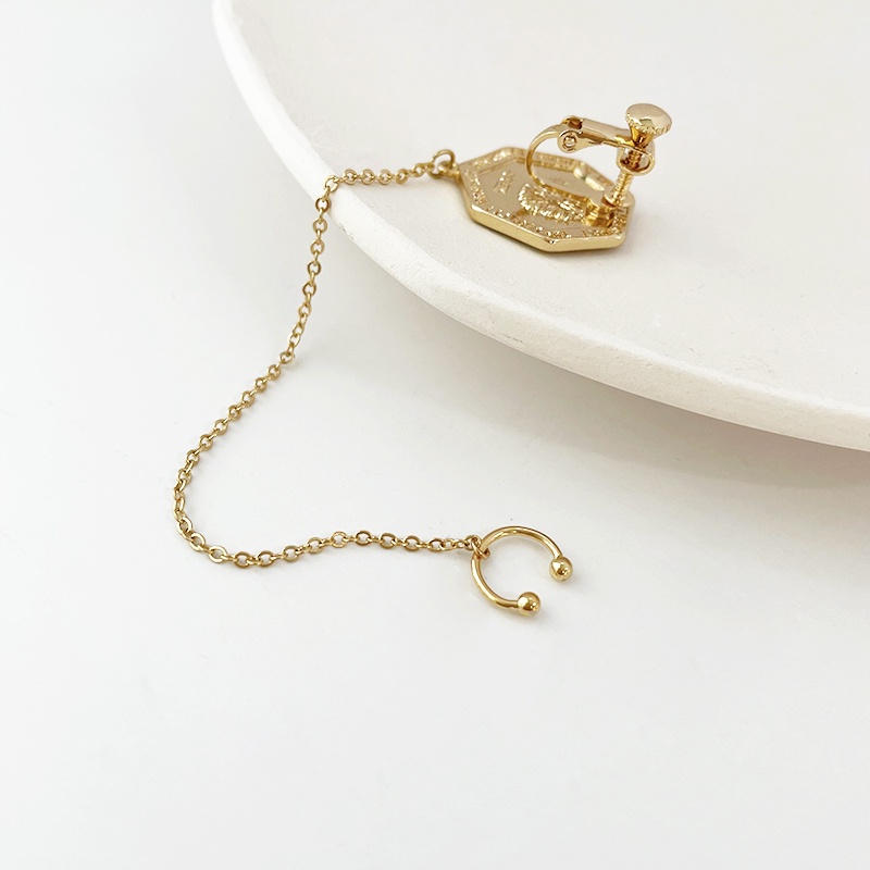 Khuyên tai kẹp vành một bên không bấm lỗ K191 dáng dài Leous Accessories