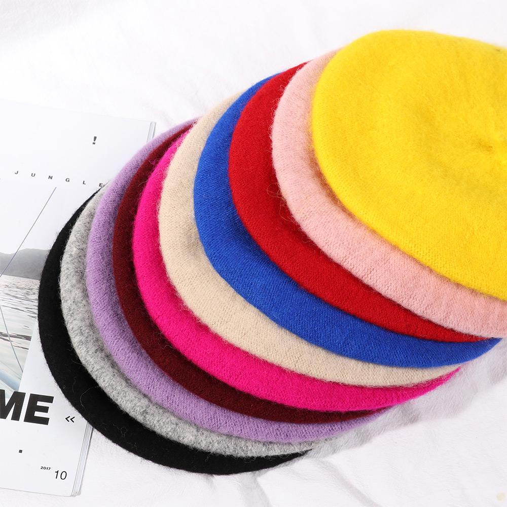 WONDER Mũ Beret Len Thời Trang Mùa Đông Cho Mẹ Và Bé