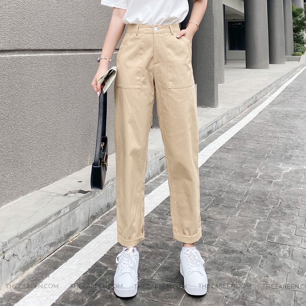 [Mã FADIRECT20 giảm 20K đơn 150K] QUẦN KAKI BAGGY XĂN LAI ZAREEN TRS16
