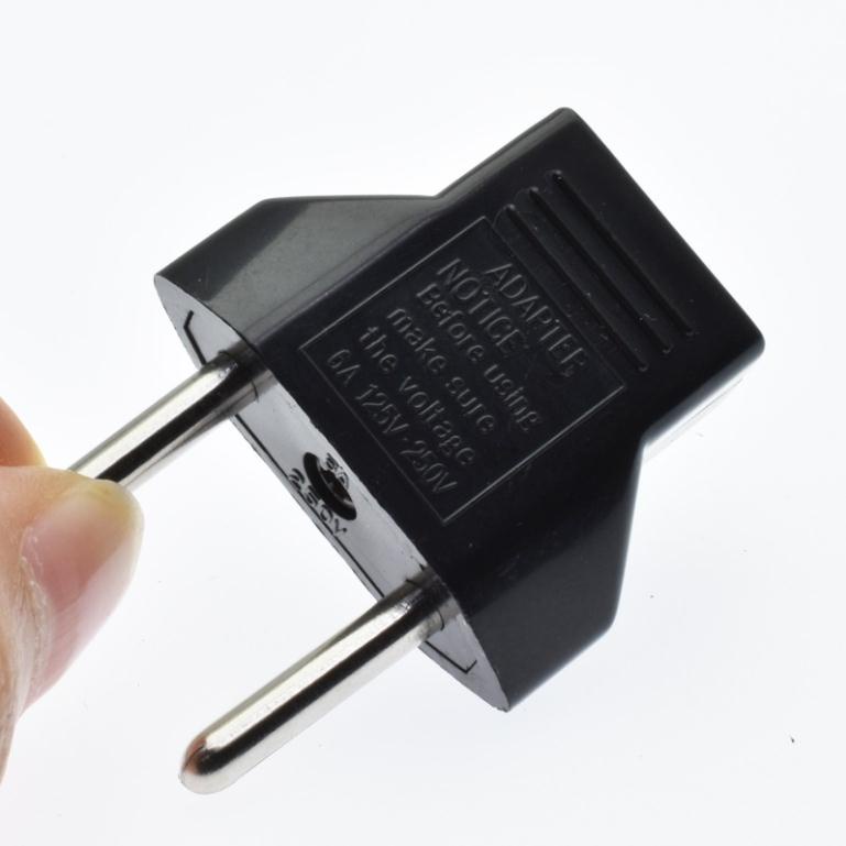 Đầu chuyển phích cắm 2 chân dẹt  sang 2 chân tròn  - Đầu chuyển phích 2 chấu dẹp sang 2 chấu tròn