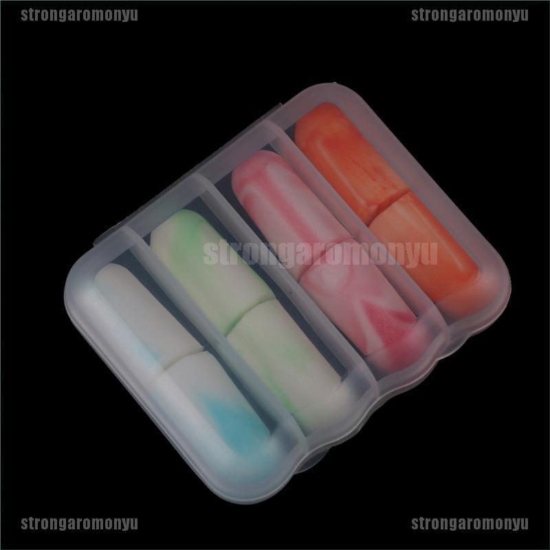 (Hàng Mới Về) Set 4 Cặp Nút Bịt Tai Bằng Mút Mềm Chống Ồn Khi Ngủ