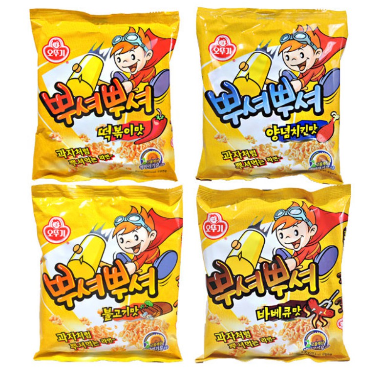 [Ottogi] Mì trẻ em Hàn Quốc 4 vị 90g -뿌셔뿌셔