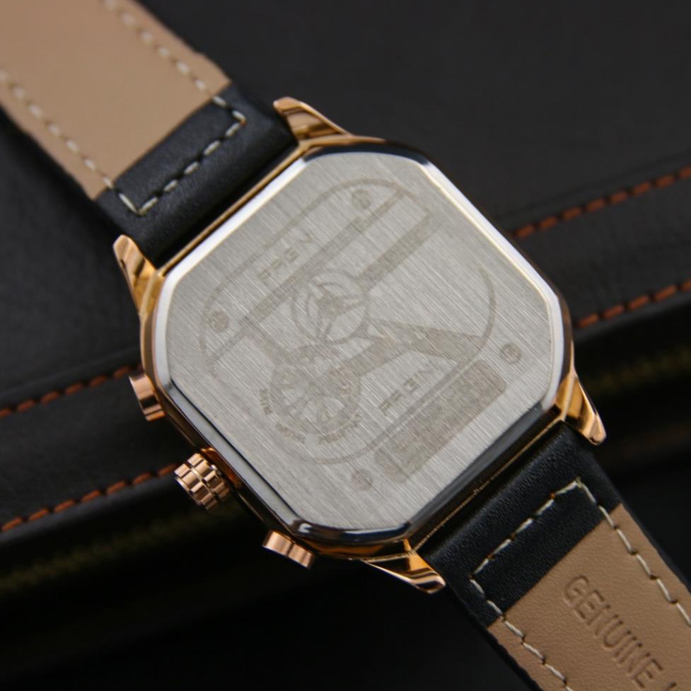 Đồng Hồ Nam Pagini Mặt Vuông Dây Da Hàng FulBox - Thiết Kế Độc Đáo - Bảo Hành 12 Tháng