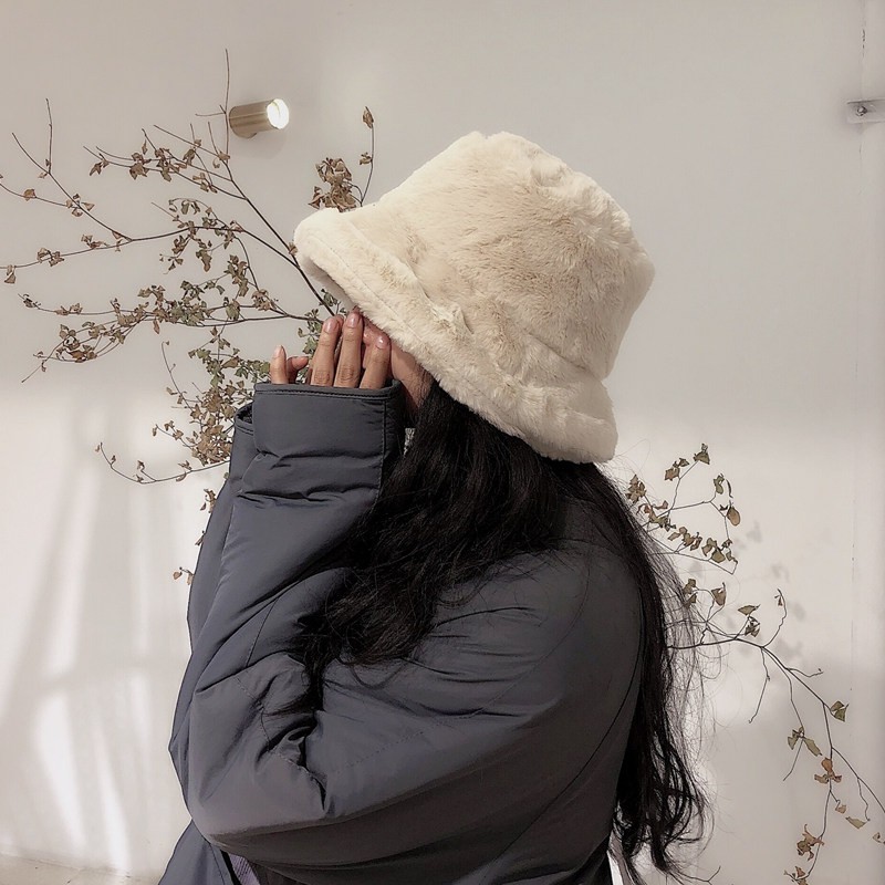Mũ tai bèo phối lông kiểu Hàn quốc thời trang thu đông