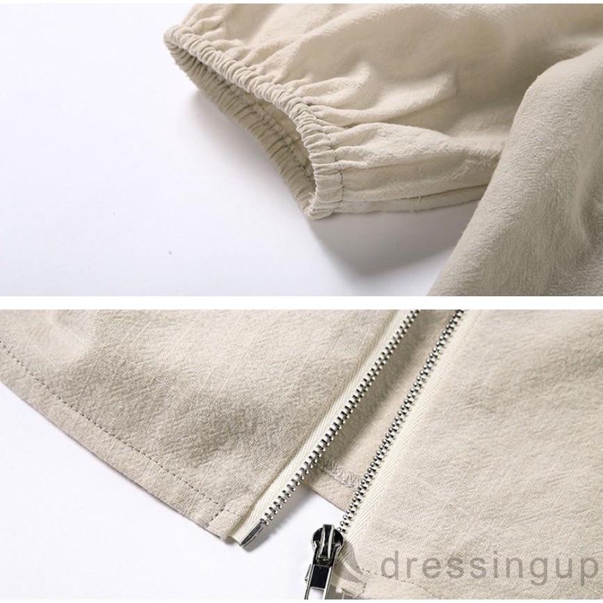 Áo Kiểu Cổ Vuông Phối Khóa Kéo Sau Phong Cách Vintage Cho Nữ | BigBuy360 - bigbuy360.vn